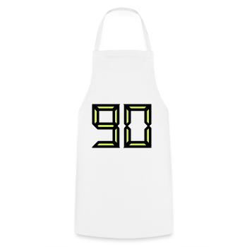 90. HAPPY BIRTHDAY. HAPPY BIRTHDAY - Cooking Apron - white - Front - AI Model Male 185 dark (185cm)