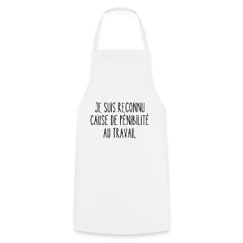 pénibilité au travail - Tablier de cuisine - blanc - Devant - AI Model Male 185 dark (185cm)