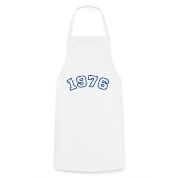 1976 bleu sport - Tablier de cuisine - blanc - Devant - AI Model Male 185 dark (185cm)