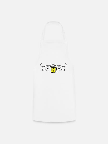 Bier Bierkrug Symbol - Kochschürze - Weiß