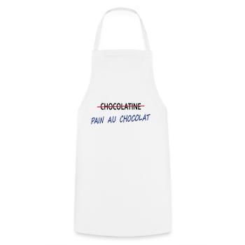 Pain au chocolat - Tablier de cuisine - blanc - Devant - AI Model Male 185 dark (185cm)