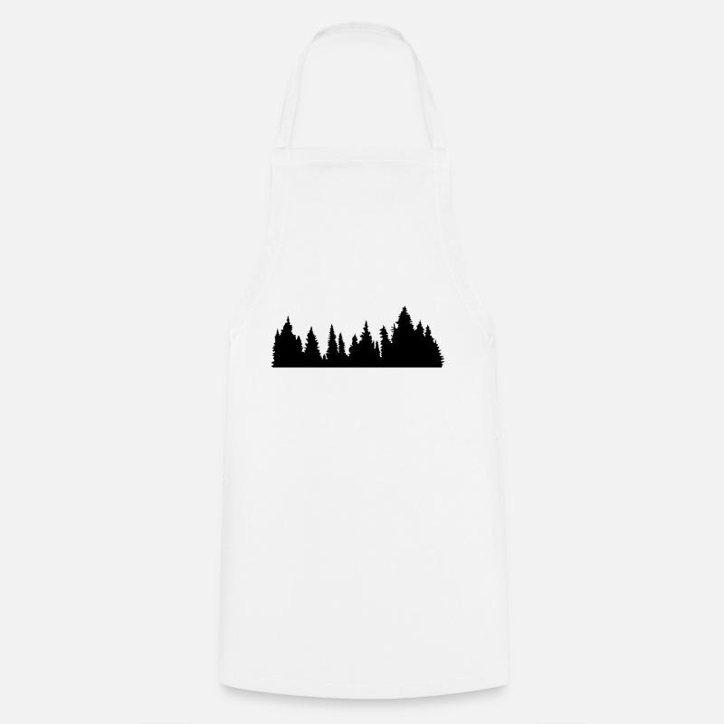forêt forêt conifère conifère forêt silhouette f - Tablier de cuisine - blanc