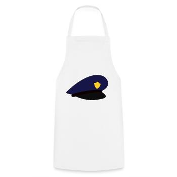 Police hat police hat - Cooking Apron - white - Front - AI Model Male 185 dark (185cm)