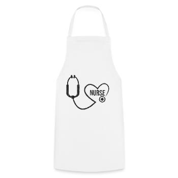 Infirmière, hôpital, médecin, clinique, - Tablier de cuisine - blanc - Devant - AI Model Male 185 dark (185cm)