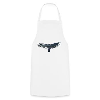 eagle, bird, mountains, animal motif, moon, landscape - Cooking Apron - white - Front - AI Model Male 185 dark (185cm)