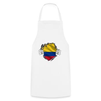 Drapeau de la Colombie Vintage Drapeau colombien - Tablier de cuisine - blanc - Devant - AI Model Male 185 dark (185cm)