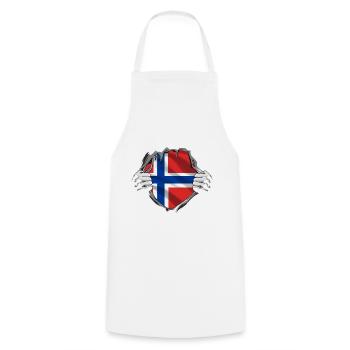 Norway Flag Scandinavia Norwegian Flag - Cooking Apron - white - Front - AI Model Male 185 dark (185cm)