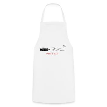 Mère veilleuse depuis 2003 - Tablier de cuisine - blanc - Devant - AI Model Male 185 dark (185cm)