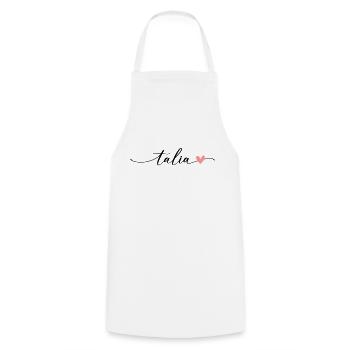 Talia Name Kalligrafie Schrift - Kochschürze - Weiß - Vorne - AI Model Male 185 dark (185cm)