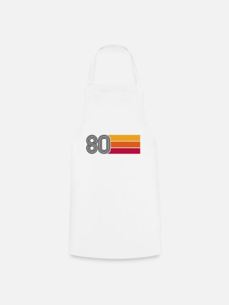 Vintage Classic 1980er Jahre - Kochschürze - Weiß