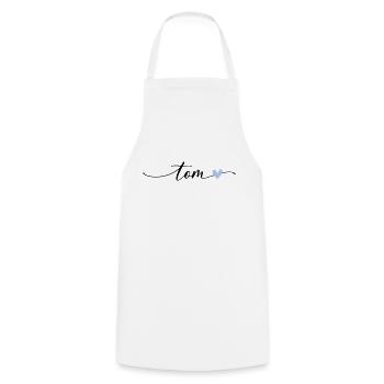 Tom Name Calligraphy Font - Cooking Apron - white - Front - AI Model Male 185 dark (185cm)