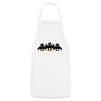 3 Penguins Bodybuilder Sunglasses Headphones Team - Cooking Apron - white - Front - AI Model Male 185 dark (185cm)