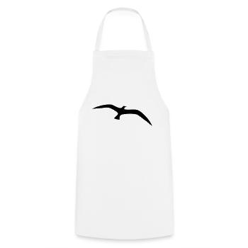 Seagull Bird Flying Seabird Silhouette Outline Beautiful - Cooking Apron - white - Front - AI Model Male 185 dark (185cm)