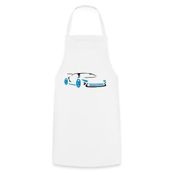 Cool car racing sports car racing - Cooking Apron - white - Front - AI Model Male 185 dark (185cm)