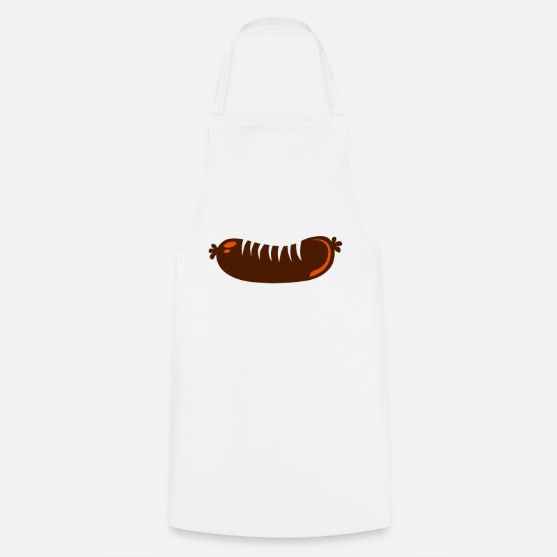 boudin saucisson dessin 802 - Tablier de cuisine - blanc