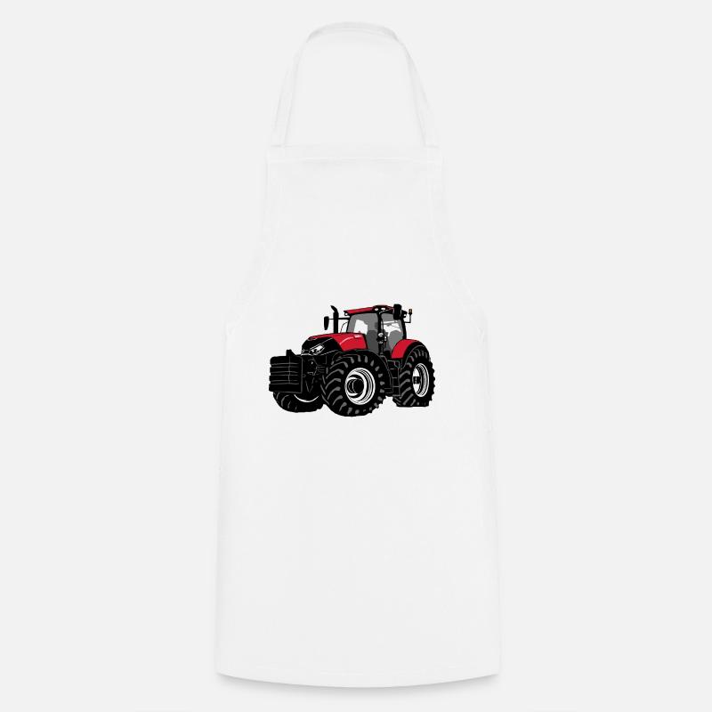 Tractor - tug - farmer - farmer - Cooking Apron - white