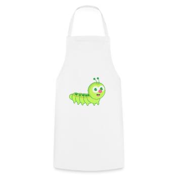 Chenille mignonne - Tablier de cuisine - blanc - Devant - AI Model Male 185 dark (185cm)