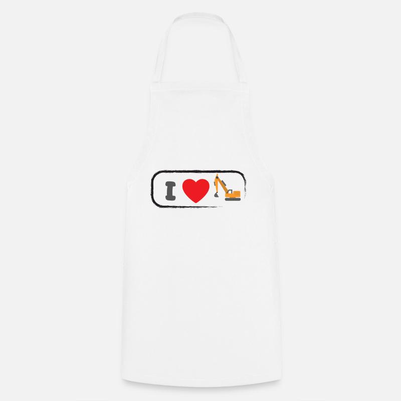 I Love Tractopelle - Cooking Apron - white