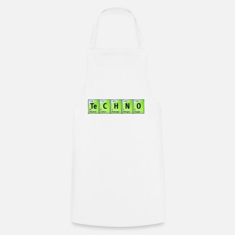 Tableau périodique Carbon Nitrogen Oxygen TeCHNO vert - Tablier de cuisine - blanc