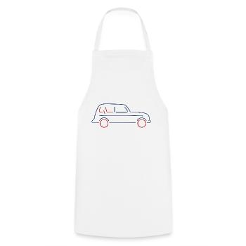 4L vintage ancienne minimaliste - Tablier de cuisine - blanc - Devant - AI Model Male 185 dark (185cm)