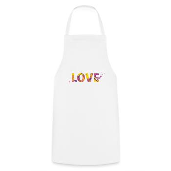 love - Kochschürze - Weiß - Vorne - AI Model Male 185 dark (185cm)