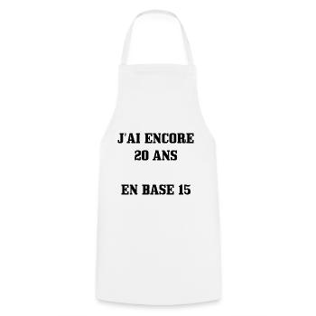 Tee Shirt 30 ans [ 20 ans en base 15 ] - Tablier de cuisine - blanc - Devant - AI Model Male 185 dark (185cm)