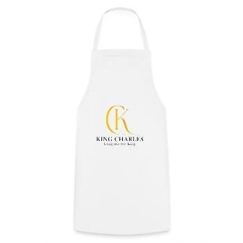 King Charles III England Prince Charles - Cooking Apron - white - Front - AI Model Male 185 dark (185cm)