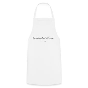 Paris n'appartient à Personne.Paris belongs to no one - Cooking Apron - white - Front - AI Model Male 185 dark (185cm)