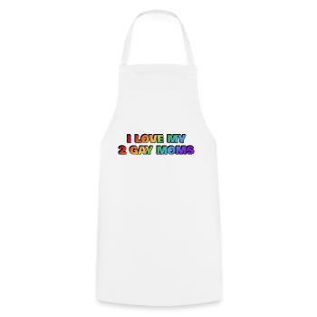 J’aime mes 2 mamans gays - Tablier de cuisine - blanc - Devant - AI Model Male 185 dark (185cm)