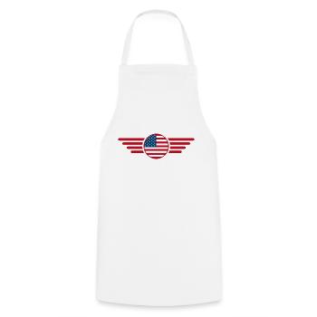 J’aime les États-Unis, T-shirt design de style élégance - Tablier de cuisine - blanc - Devant - AI Model Male 185 dark (185cm)