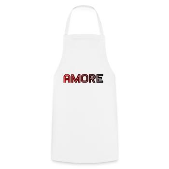 amore - Italie - Italie - Amour Amour Italien - Tablier de cuisine - blanc - Devant - AI Model Male 185 dark (185cm)