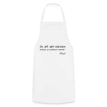 On dit des chevaux ! - Tablier de cuisine - blanc - Devant - AI Model Male 185 dark (185cm)