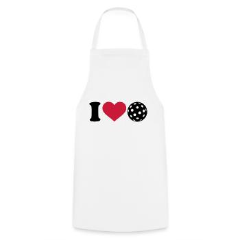 I love Floorball - Kochschürze - Weiß - Vorne - AI Model Male 185 dark (185cm)