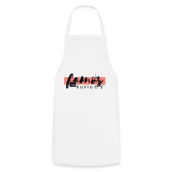 Logo famos et étrange rose - Tablier de cuisine - blanc - Devant - AI Model Male 185 dark (185cm)
