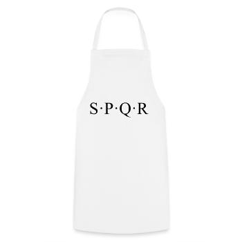 SPQR - Kochschürze - Weiß - Vorne - AI Model Male 185 dark (185cm)