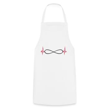 infinite heart rate pulse endless frequency eternal gre - Cooking Apron - white - Front - AI Model Male 185 dark (185cm)