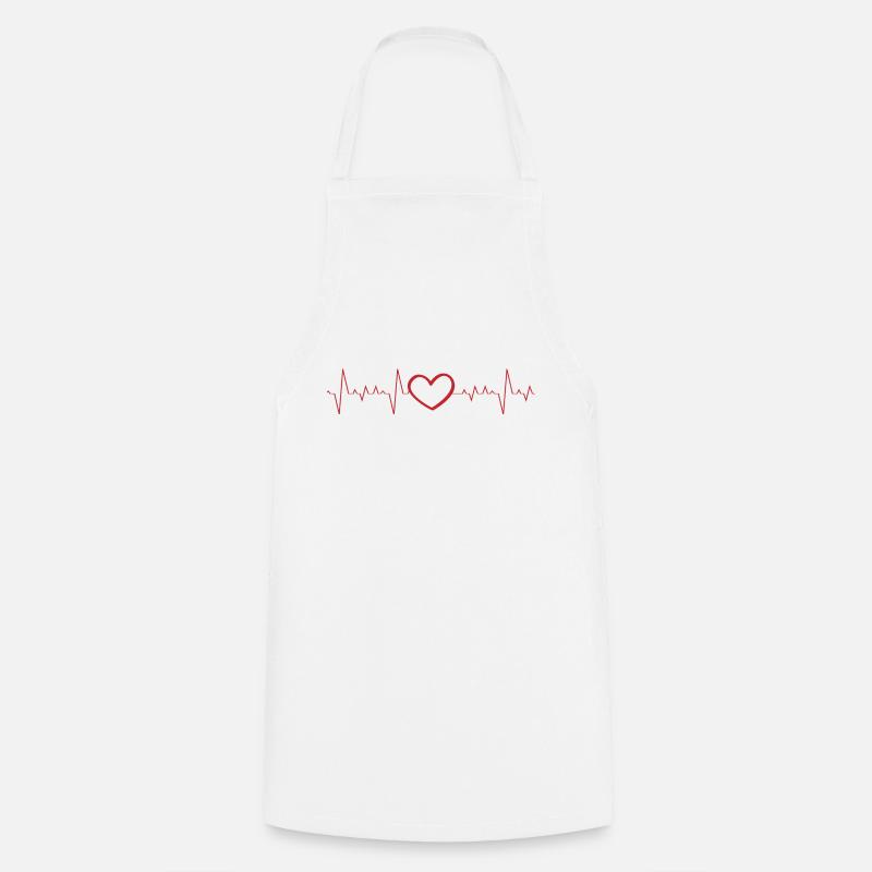 Cardiogramme pouls - Tablier de cuisine - blanc