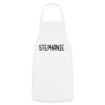 Stephanie Custom Name Schriftart Text Geburtstag - Kochschürze - Weiß - Vorne - AI Model Male 185 dark (185cm)