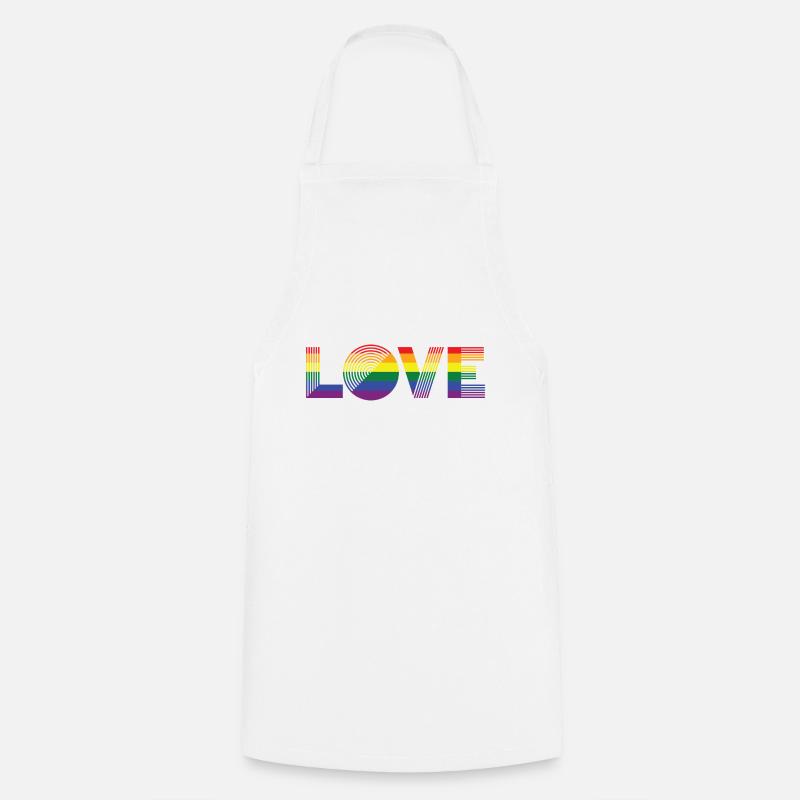 DRAPEAU LOVE Pride - Tablier de cuisine - blanc