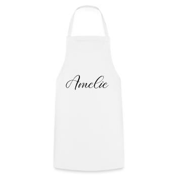 amelie name - Kochschürze - Weiß - Vorne - AI Model Male 185 dark (185cm)
