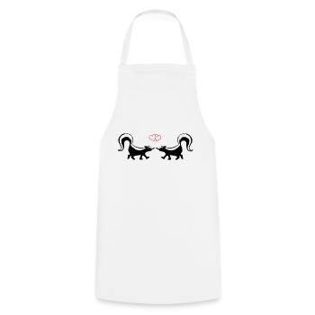 Amour Skunk - Tablier de cuisine - blanc - Devant - AI Model Male 185 dark (185cm)