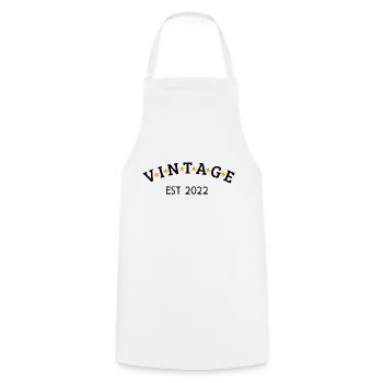 Vintage is 2022 - Cooking Apron - white - Front - AI Model Male 185 dark (185cm)