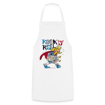 Asterix & Obelix Cacofonix Rock'n'Roll - Cooking Apron - white - Front - AI Model Male 185 dark (185cm)