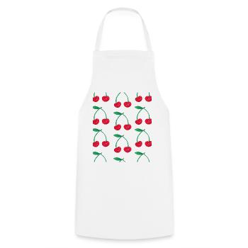 cherry Love - Tablier de cuisine - blanc - Devant - AI Model Male 185 dark (185cm)