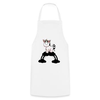 Licorne noire blanche Fantastique Fictional Animals Fable - Tablier de cuisine - blanc - Devant - AI Model Male 185 dark (185cm)