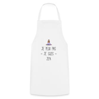 Je peux pas je suis zen - Tablier de cuisine - blanc - Devant - AI Model Male 185 dark (185cm)