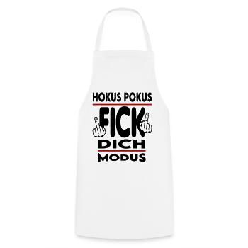 Hokus Pokus Fick dich Modus - Kochschürze - Weiß - Vorne - AI Model Male 185 dark (185cm)