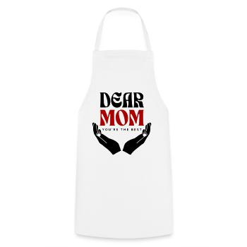 Dear mum, you are the best - Cooking Apron - white - Front - AI Model Male 185 dark (185cm)