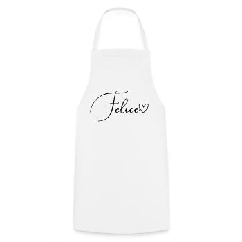 Felice Surname First Name Girl - Cooking Apron - white - Front - AI Model Male 185 dark (185cm)