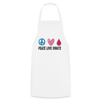 Paix, Amour, Donner du sang - Tablier de cuisine - blanc - Devant - AI Model Male 185 dark (185cm)